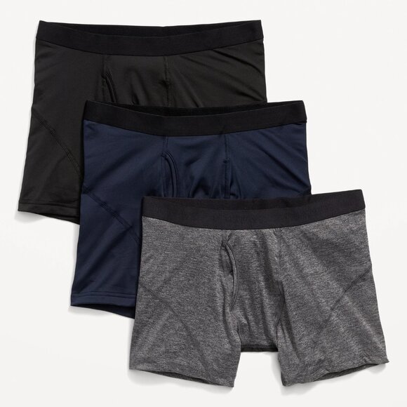 NWT Old Navy 3-Pack Go-Dry Cool Performance Boxer Briefs Underwear 5" Men XXL - Picture 1 of 1